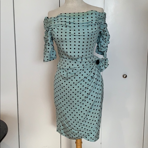 Vintage 1980s Off the Shoulder Dress - Picture 1 of 5